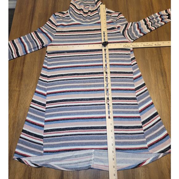 Cuddl Duds Softwear Cowl Neck Tunic Top XS Striped Long Sleeve Thumbholes EUC - Picture 7 of 10